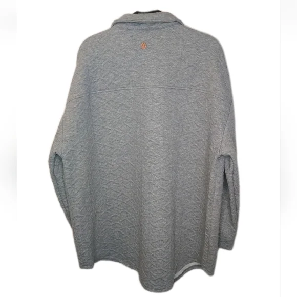 Simply Southern Quilted Shirt Jacket Woman XXL Heather Gray Button Shacket Nwt - Picture 2 of 11